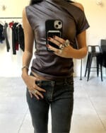 Top Drapeado Marron - Imagen 3
