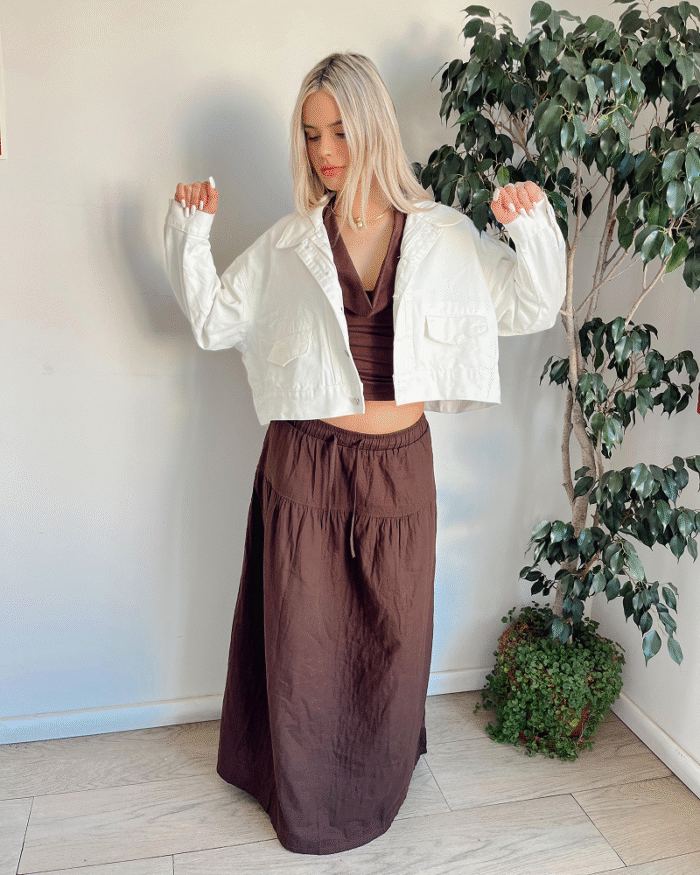 Campera de Jean Blanca - Imagen 2